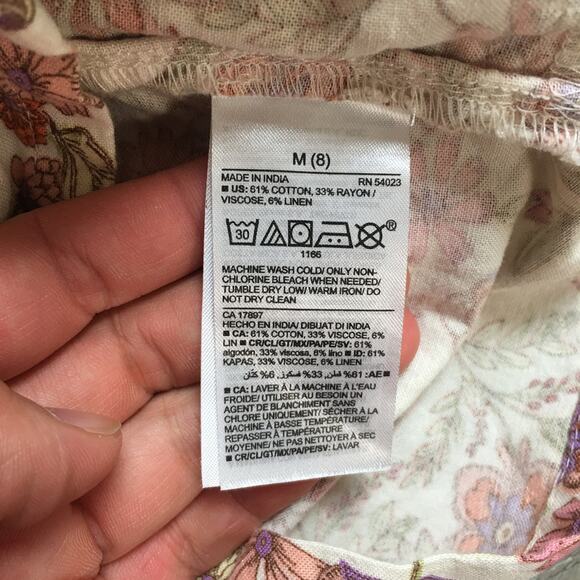 Old Navy Girls Romper Cream Floral Decorative Shoulder Tie Cami Romper Size 8 M - Picture 6 of 7